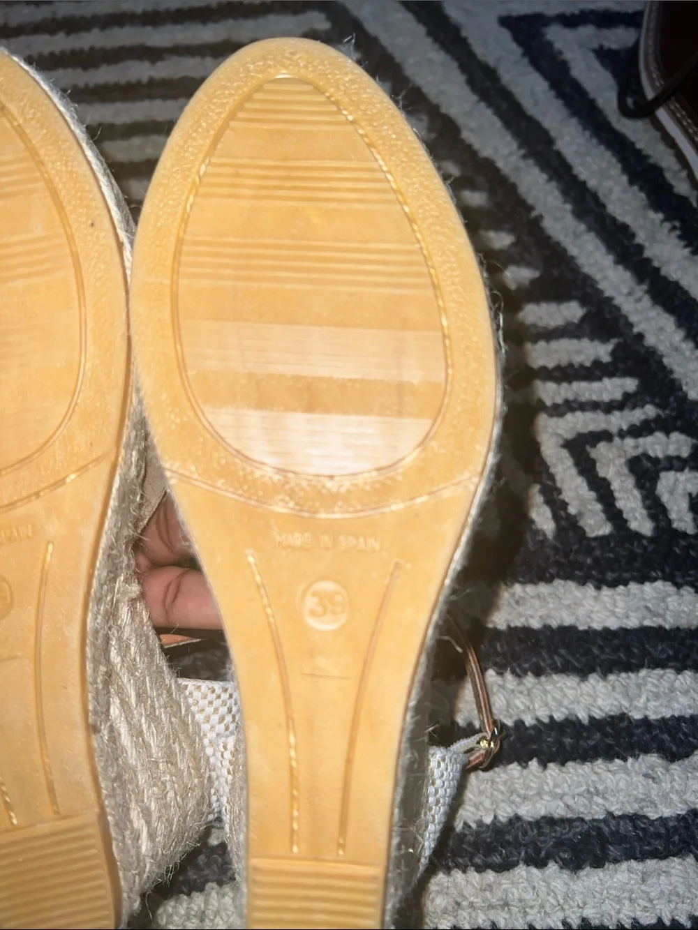 kanna Beige Espadrille Wedges with Brown Ankle Straps